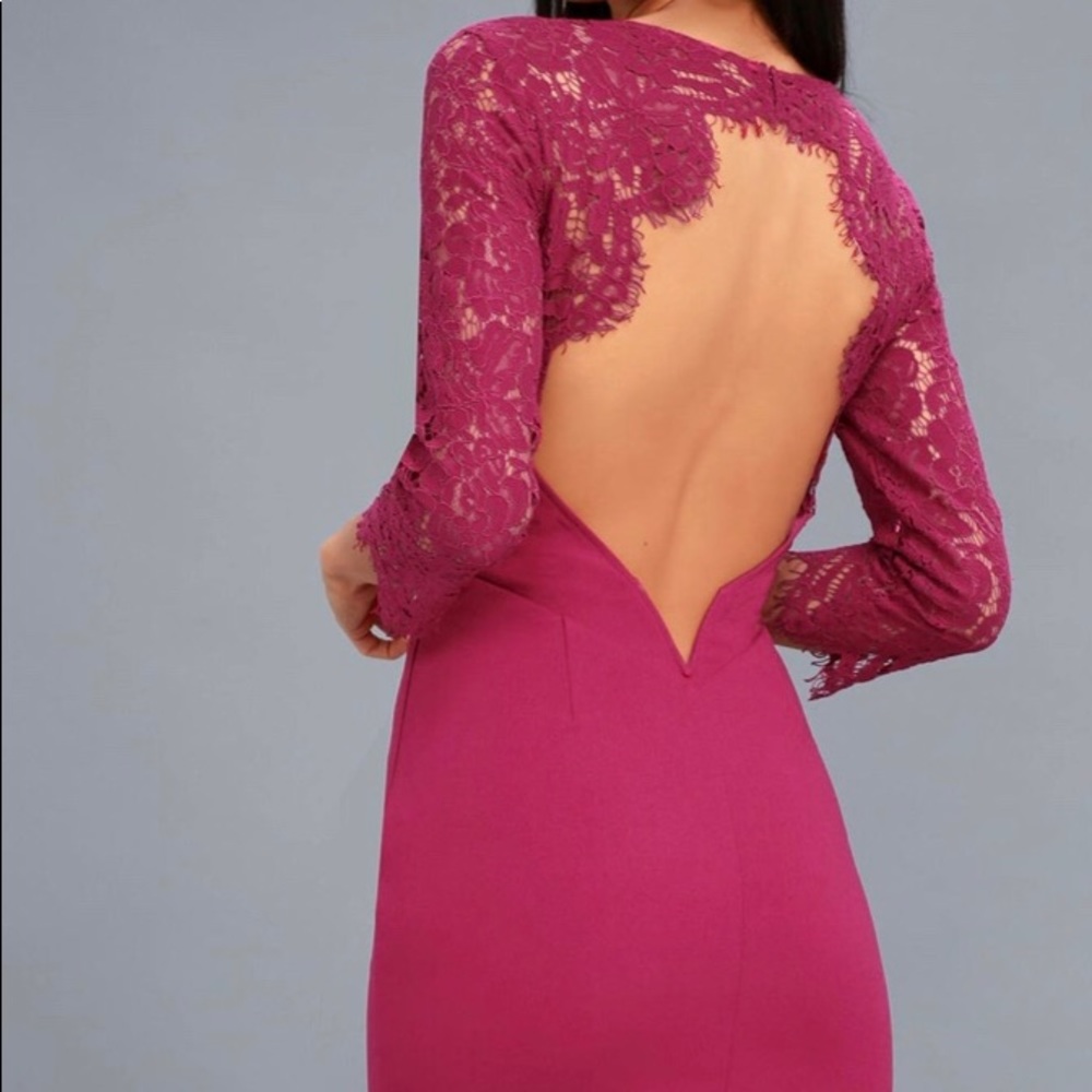 Lace Backless Bodycon Dress size small